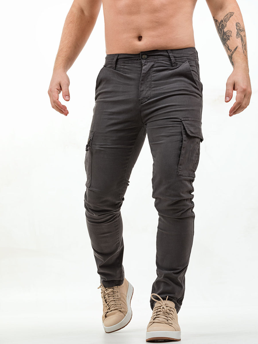 Pantaloni Uomo Tasche Laterali Slim Pantaloni Uomo Tasche Laterali Slim