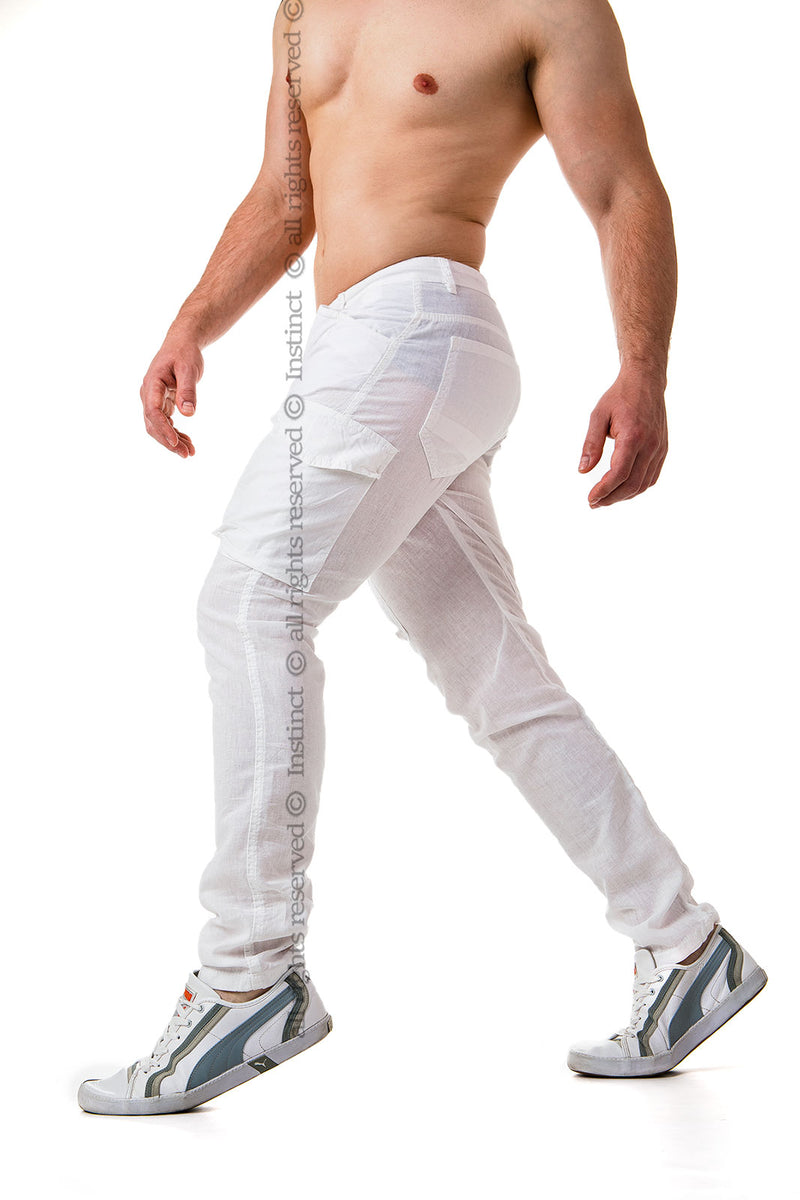Jeans Cargo Uomo – Pantaloni Casual In Cotone E Poliestere – Con Tasche Laterali Con Velcro E Polsini – Vestibilità Regolare – Per Lavoro E Tempo Libero