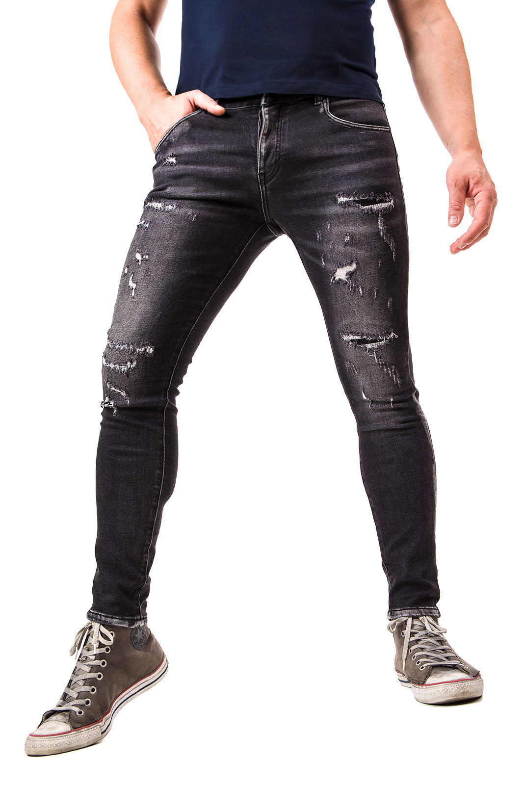 Pantalone Slim Fit Cinque Tasche In Denim - TABACCO - Foto 4