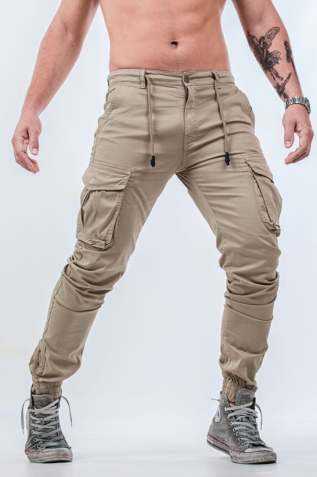 Pantaloni Cargo Uomo Slim Fit - Multitasche Elasticizzati, Militari E Comodi - Foto 4