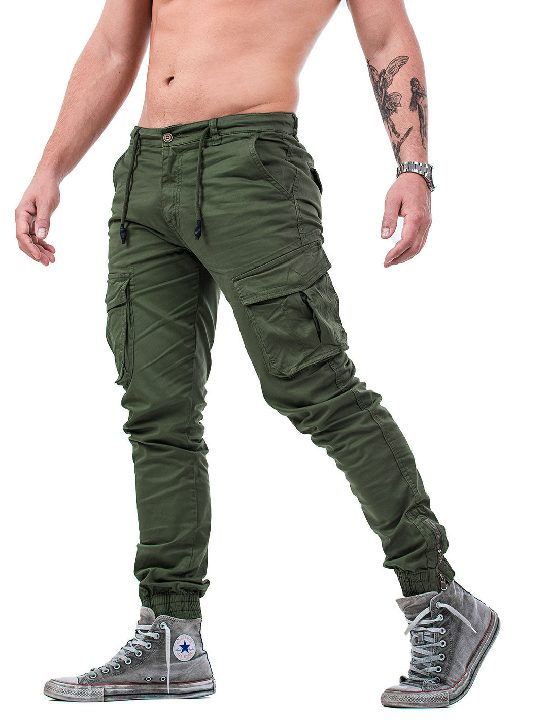 Pantaloni Cargo Uomo Slim Fit - Multitasche Elasticizzati, Militari E Comodi - Foto 11