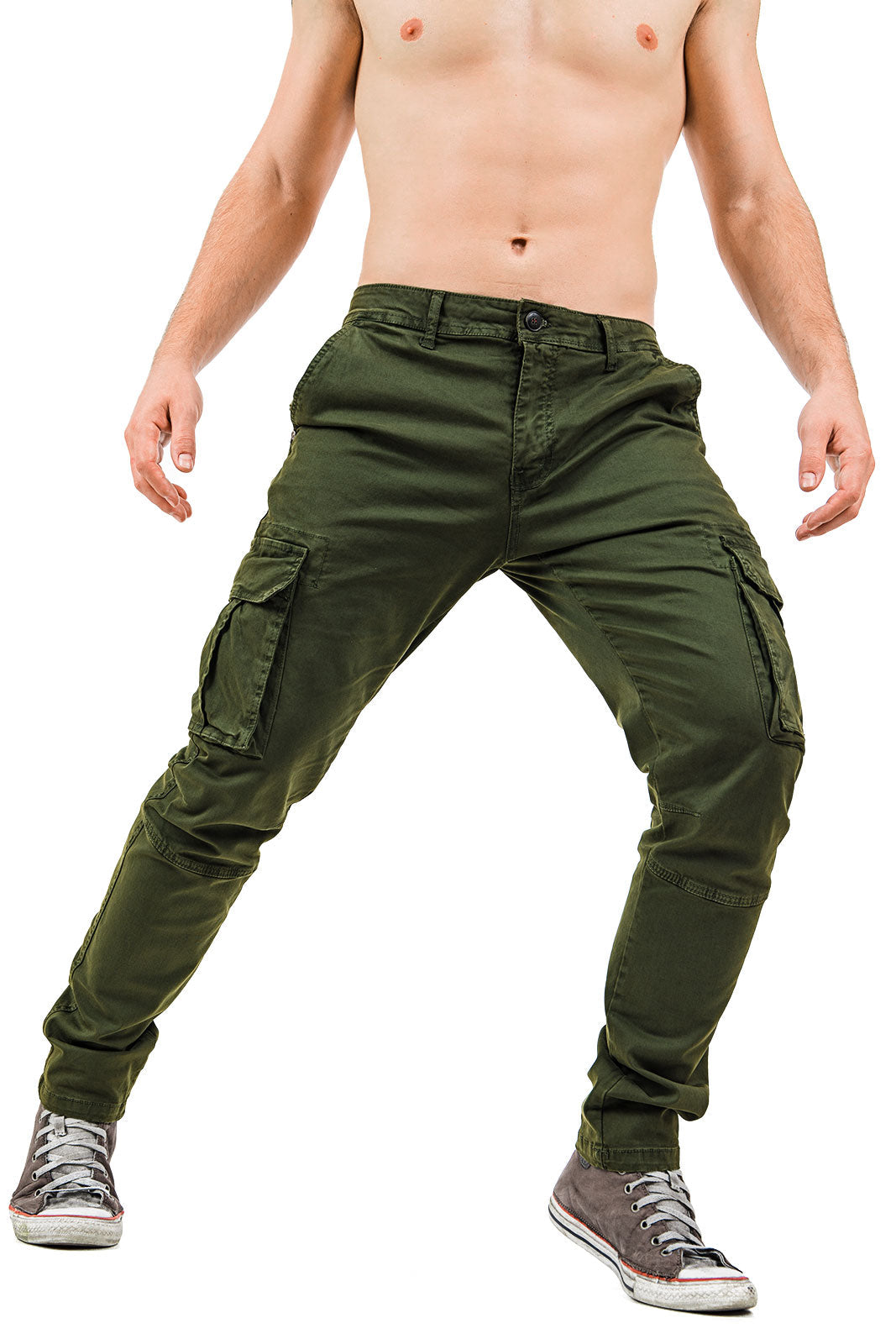 Pantaloni Cargo Uomo Slim Fit - Multitasche Elasticizzati, Militari E Comodi - Foto 10