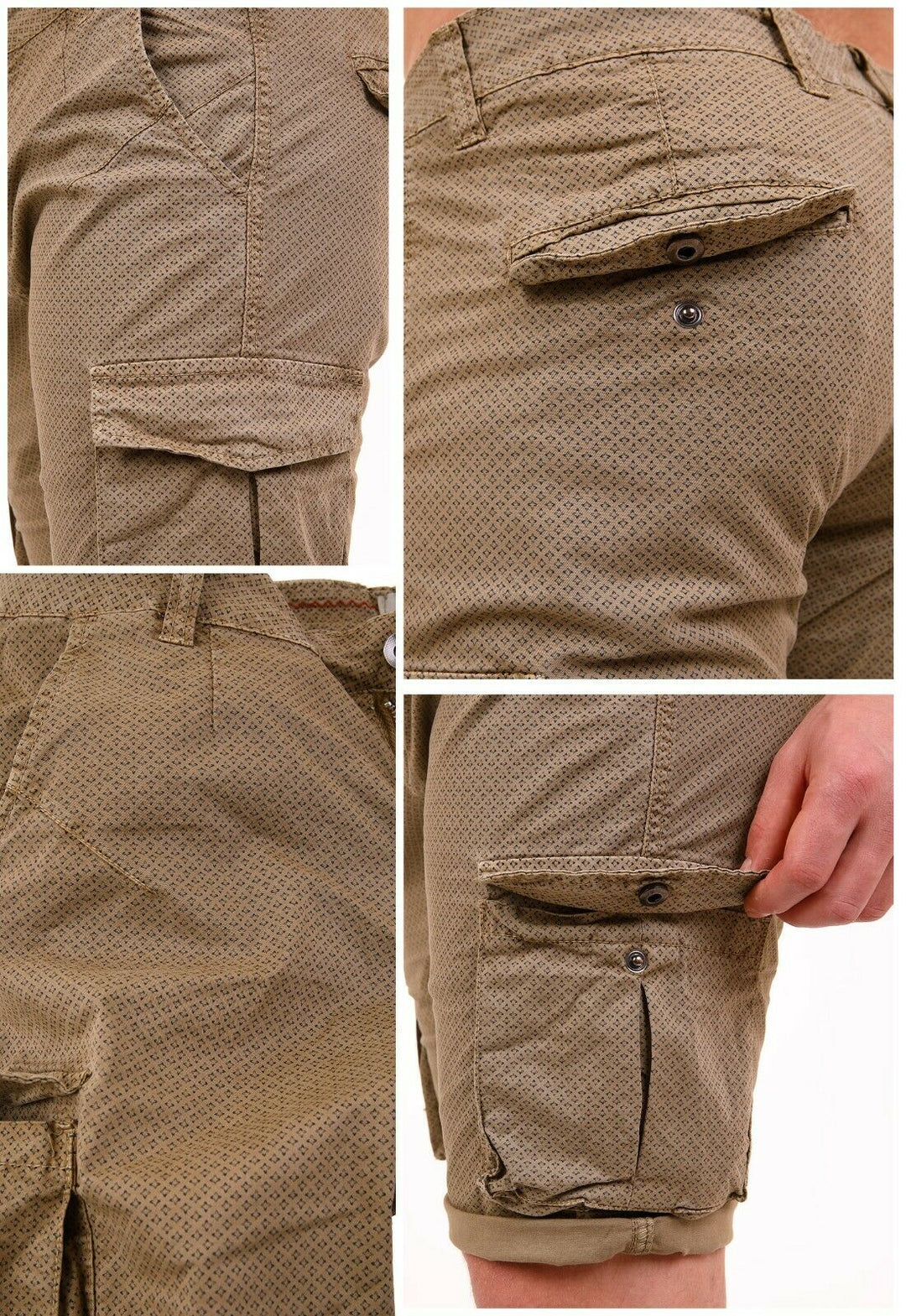 Pantaloni Cargo Corti Uomo - Bermuda Jeans Strappati Con Tasche, Slim Fit Estivo - Foto 4