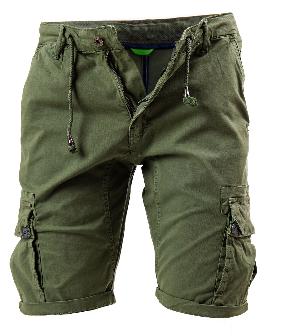 Instinct Bermuda Uomo Cargo Pantaloncini con Tasche Laterali Shorts Pantaloni Corti Slim Fit Multi-Tasche in Cotone Tasconati 44, Army Green Cargo K-828